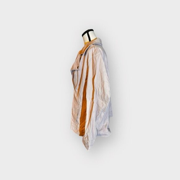 Women’s Old Navy 1X Abalone Pink Twill Canvas Moto Zip Jacket 14 16 - Picture 6 of 10